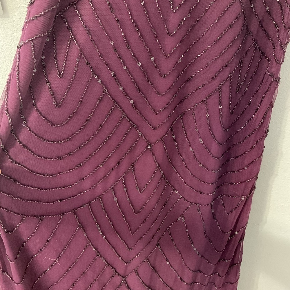 Adrianna Papell ART DECO BEADED BLOUSON DRESS WITH HALTER NECKLINE size 0 D106 - Picture 6 of 12